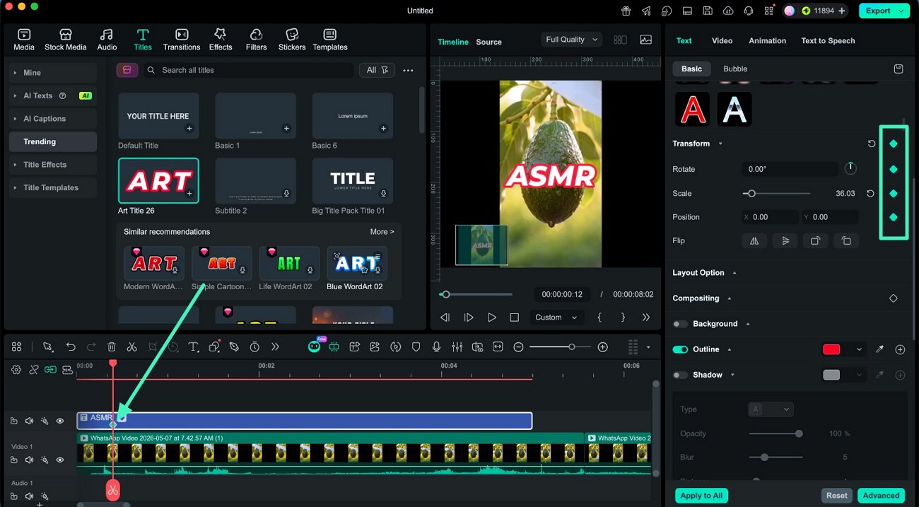add first position keyframe animation