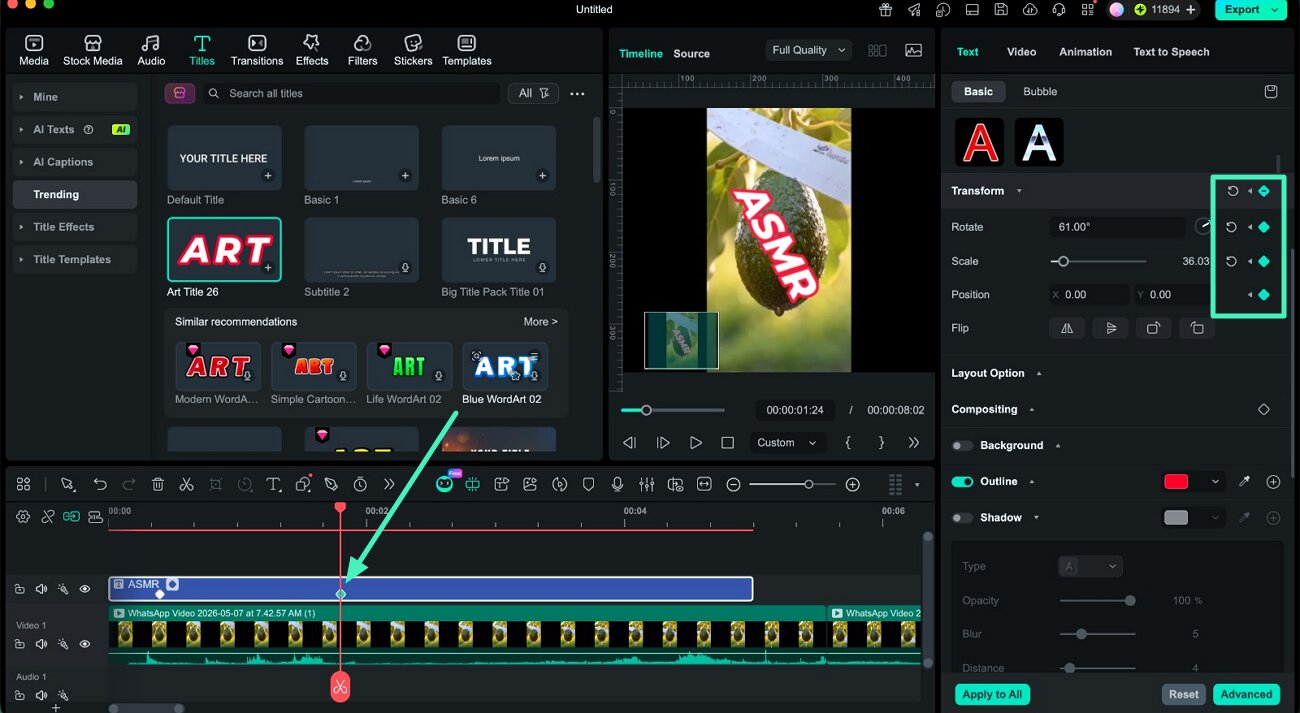 create motion path with keyframes