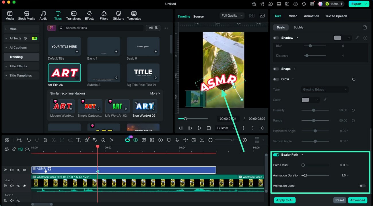 display animation path curve editor