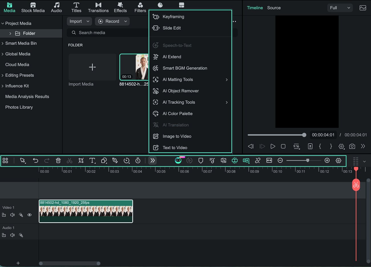 Timeline Panel in Filmora for Mac