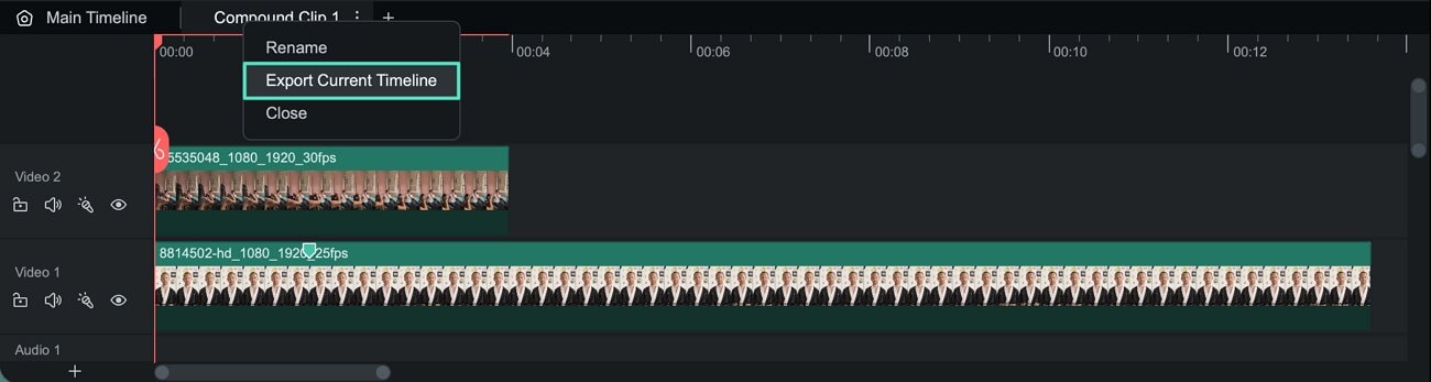 export selected timeline sequence