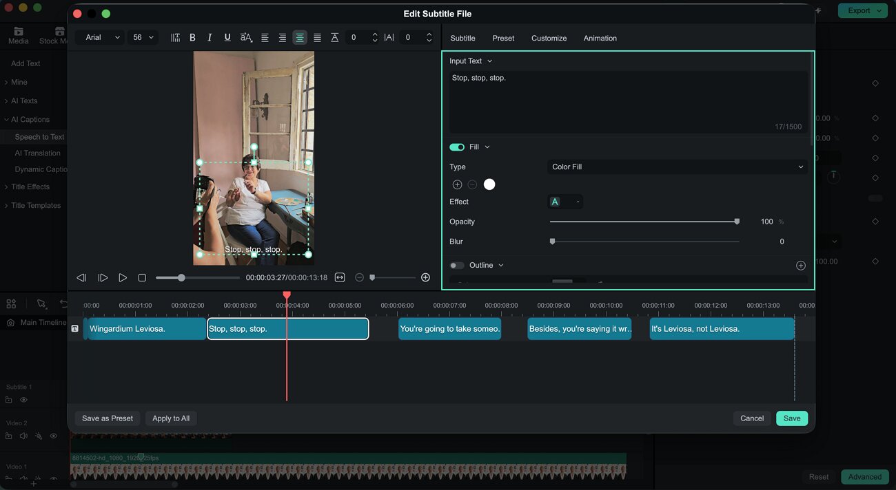 access subtitle track controls