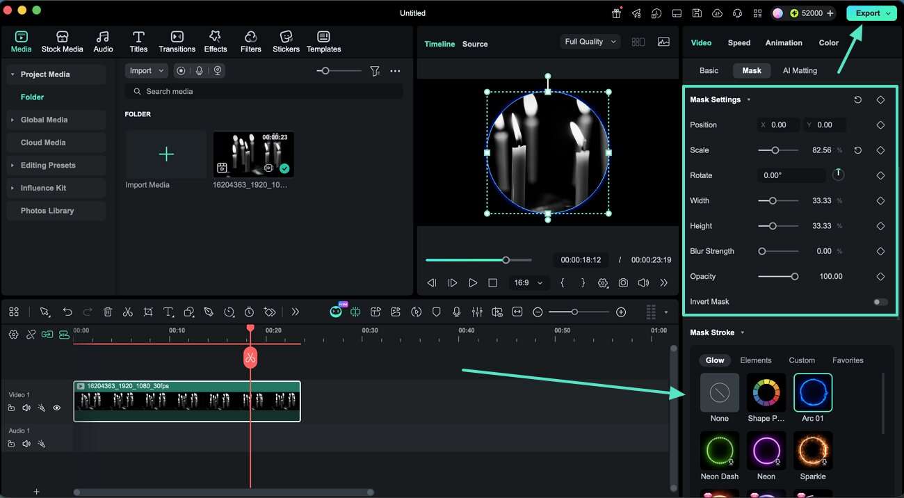 change parameters and export