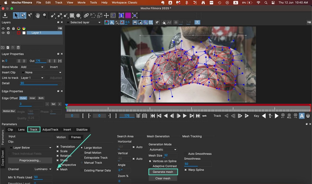 select surface and generate mesh