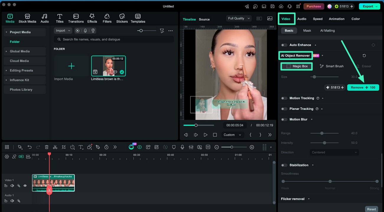 erase subtitles with magic box