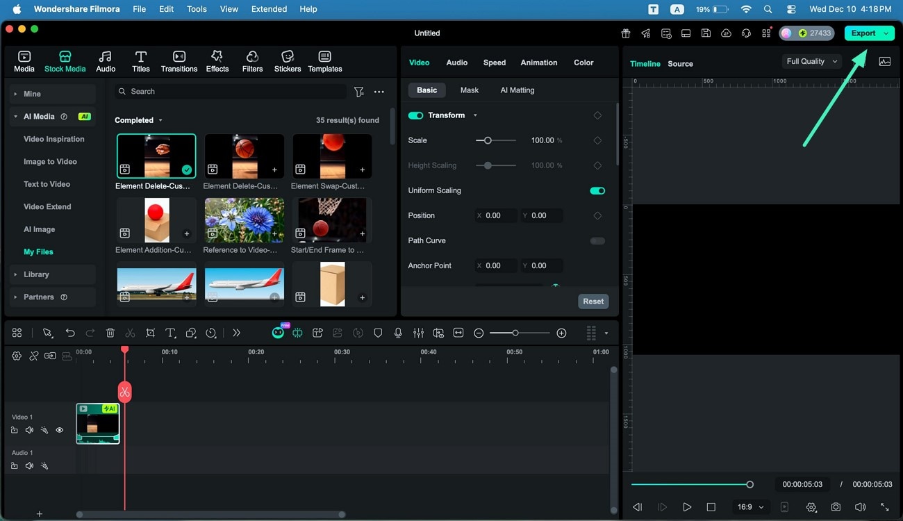 review edit then export