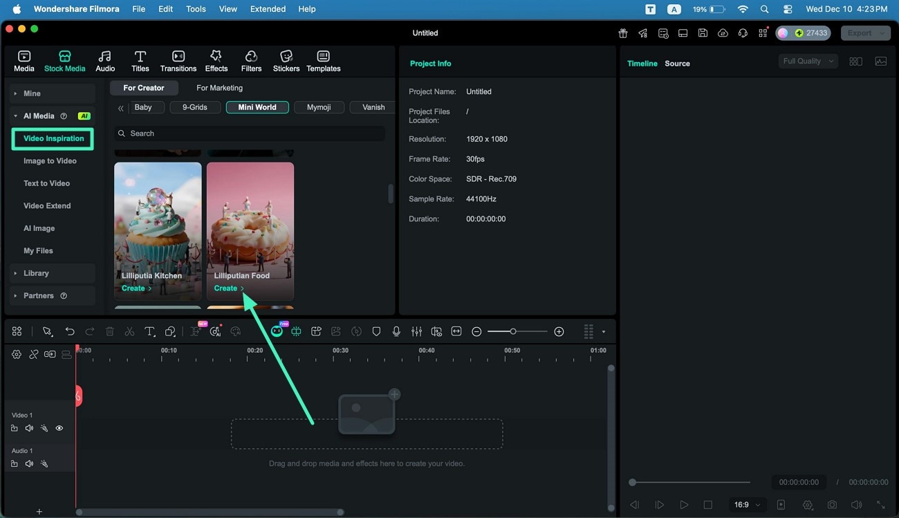 choose template from inspiration