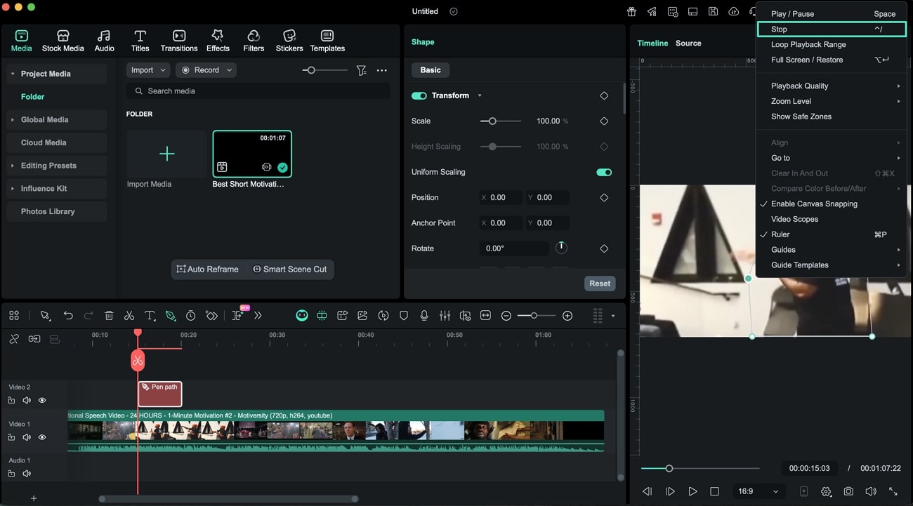 Form abschließen (Stopp)