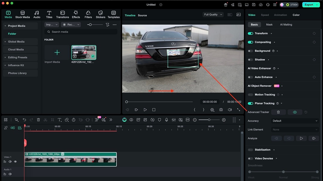 select and adjust tracking points