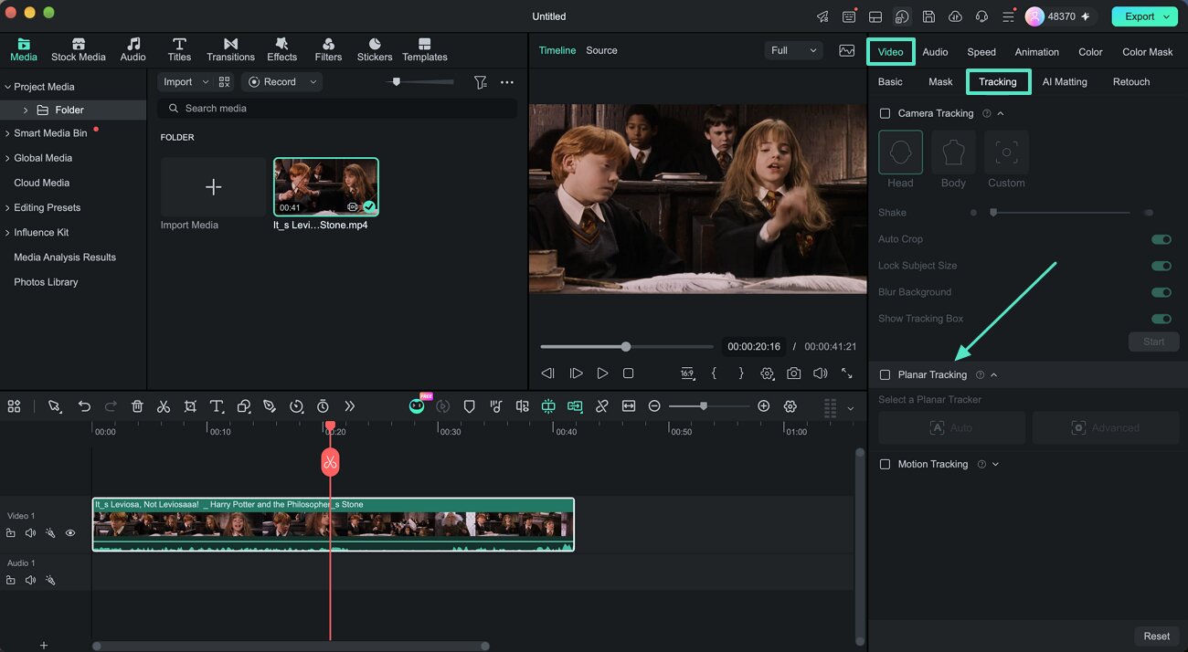access planar tracking from video