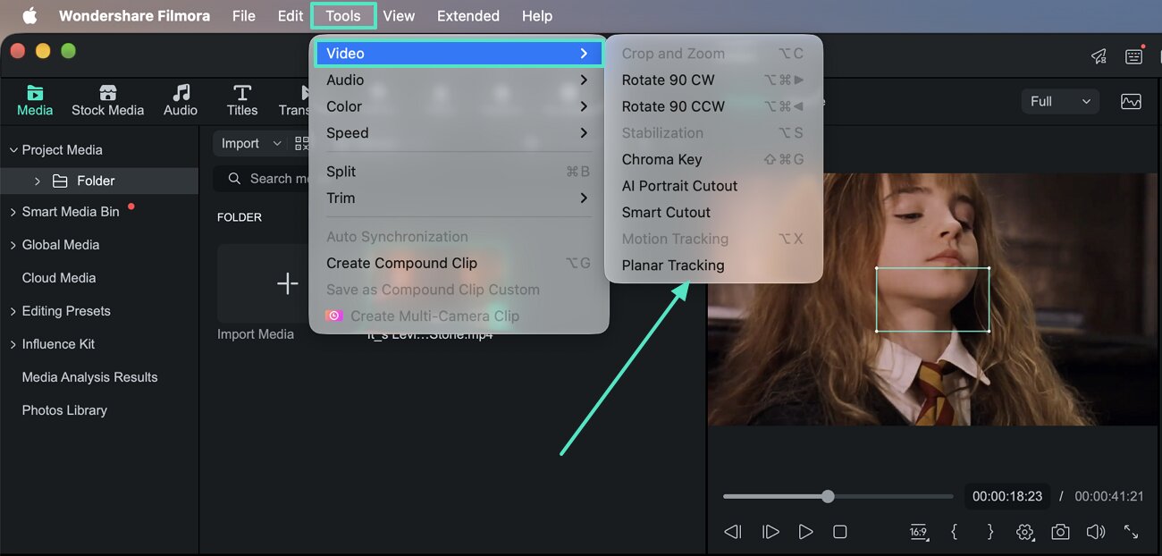 access from tools menu