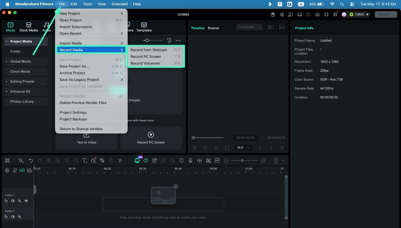 access record media menu