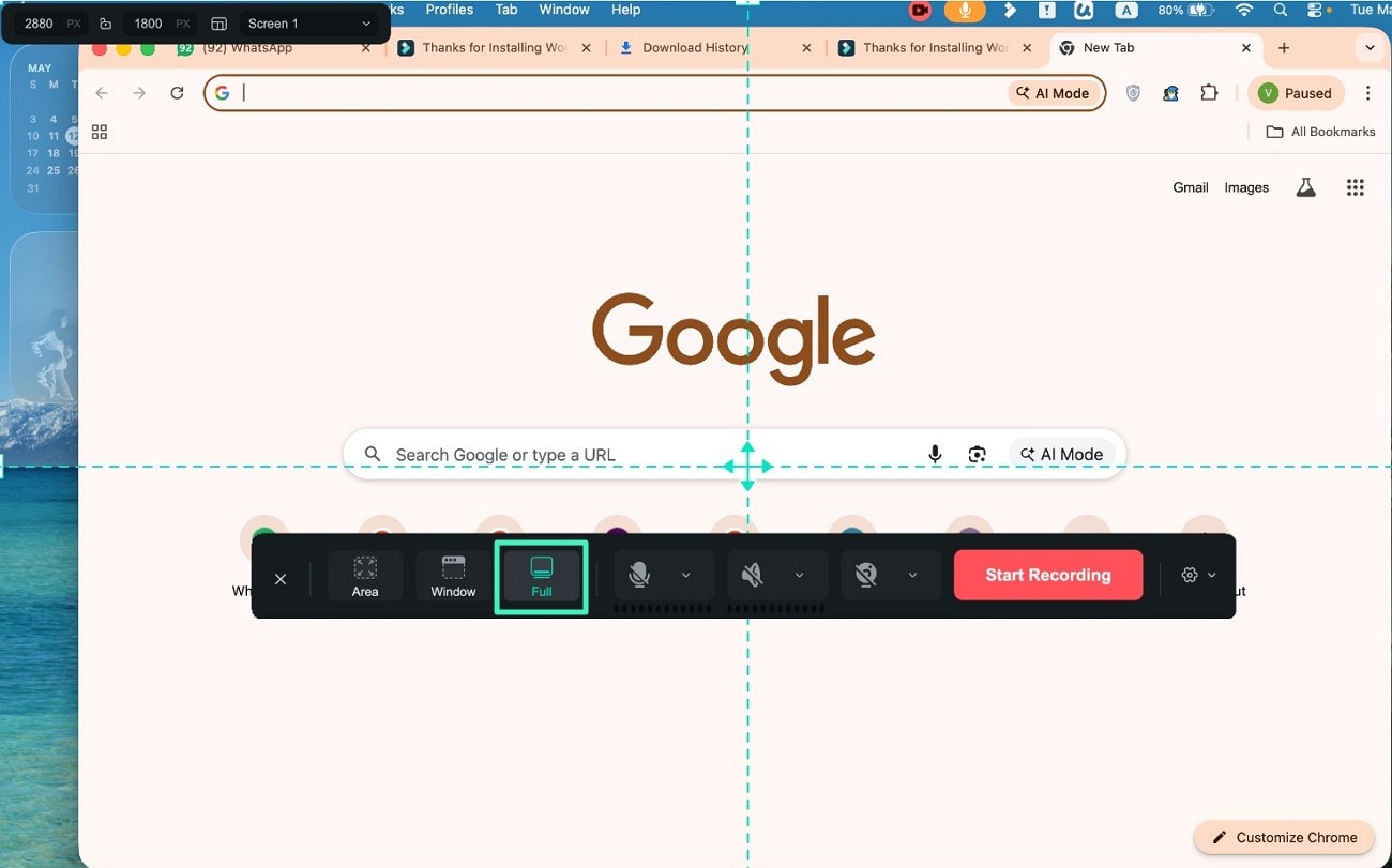 select window recording