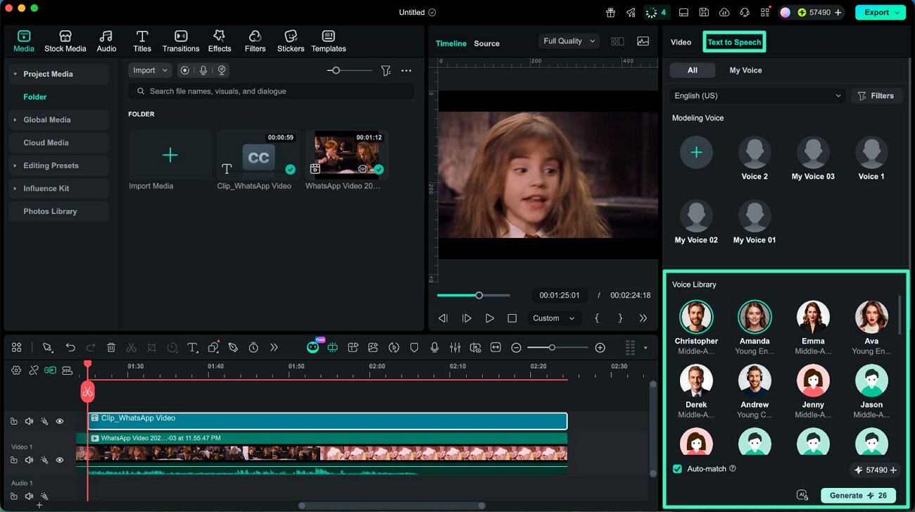 choose voice and generate text to speech