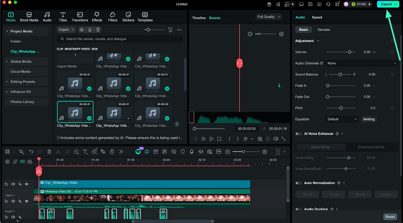 preview narration and export audio