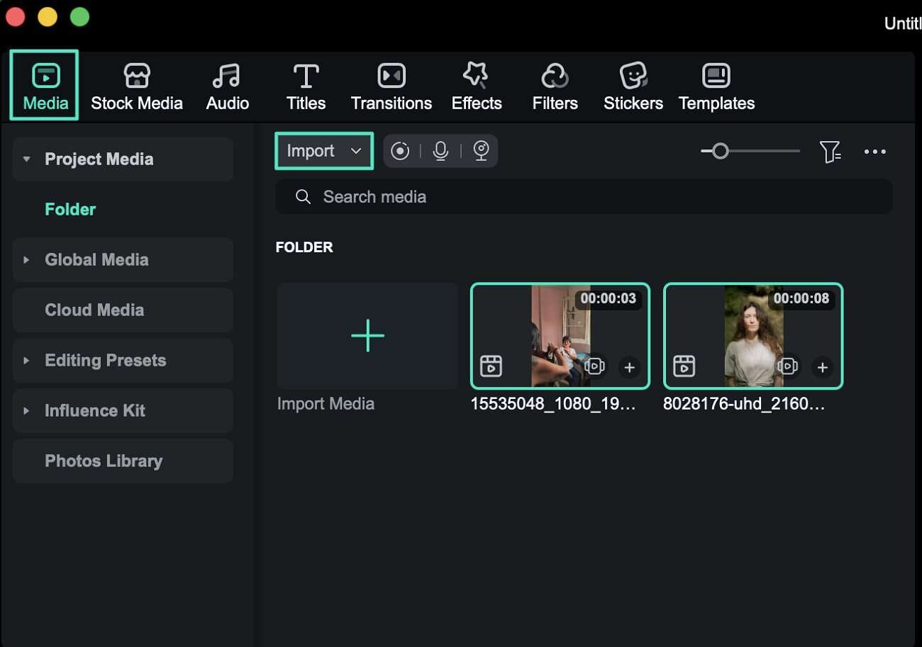 import videos filmora mac
