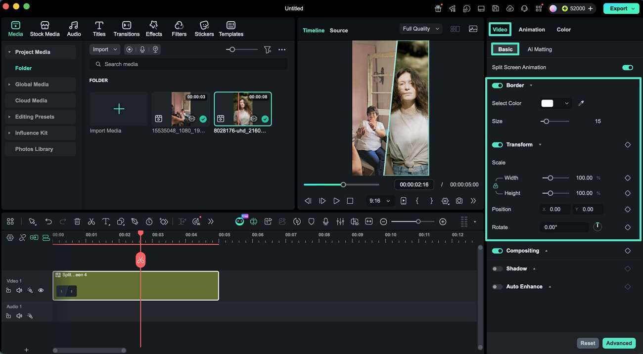 adjust border and transformation mac