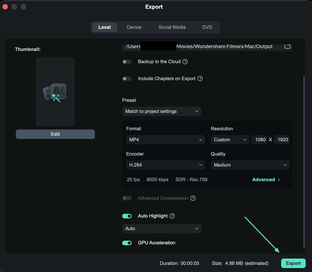 export final clip mac