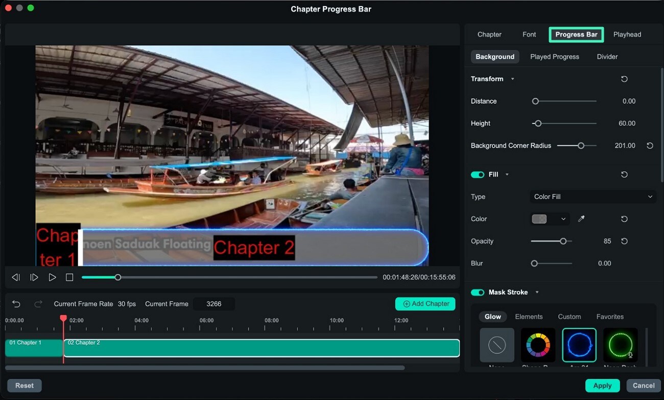 personalize the chapter progress bar