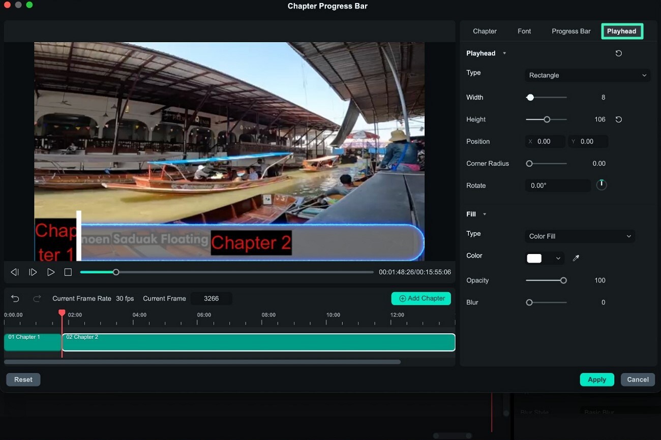 customize playhead for video chapters