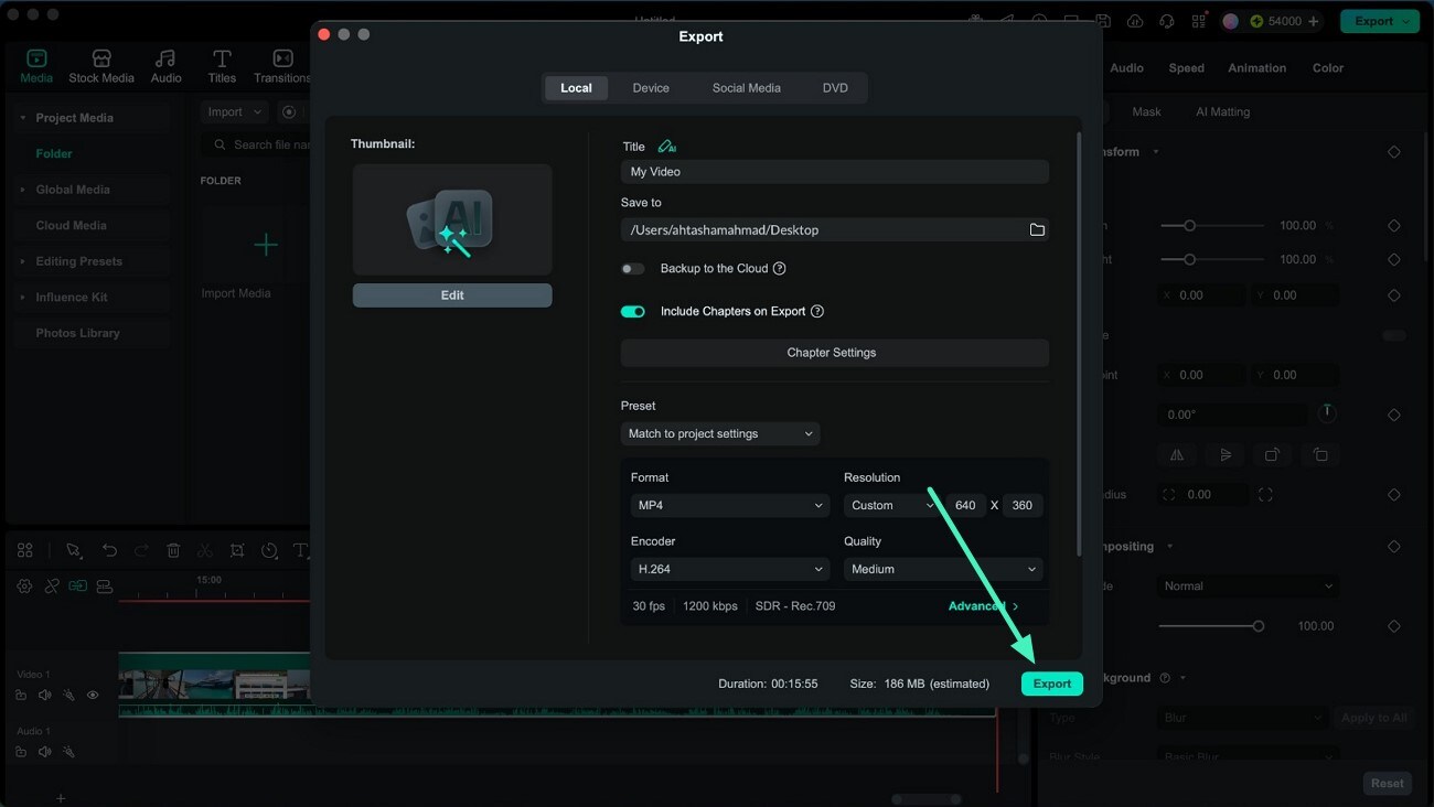export video with chapter