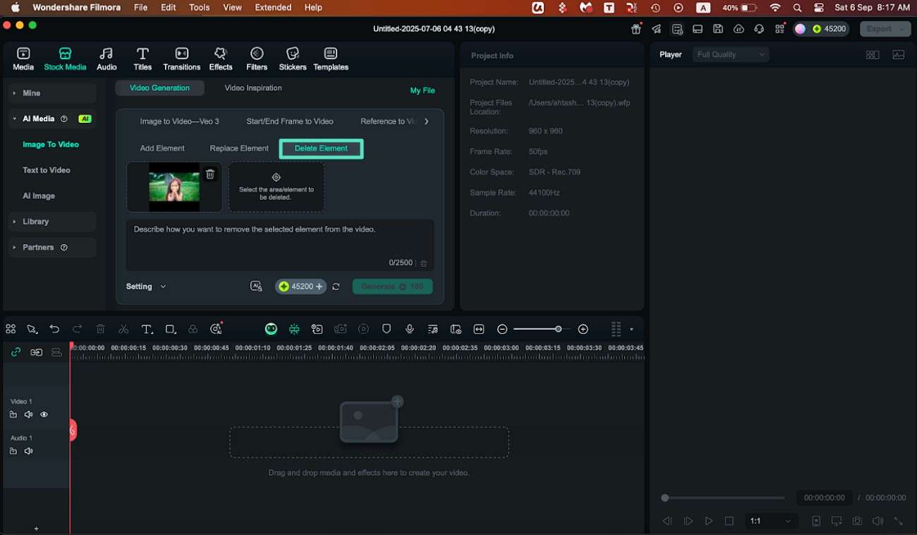 choose delete element option