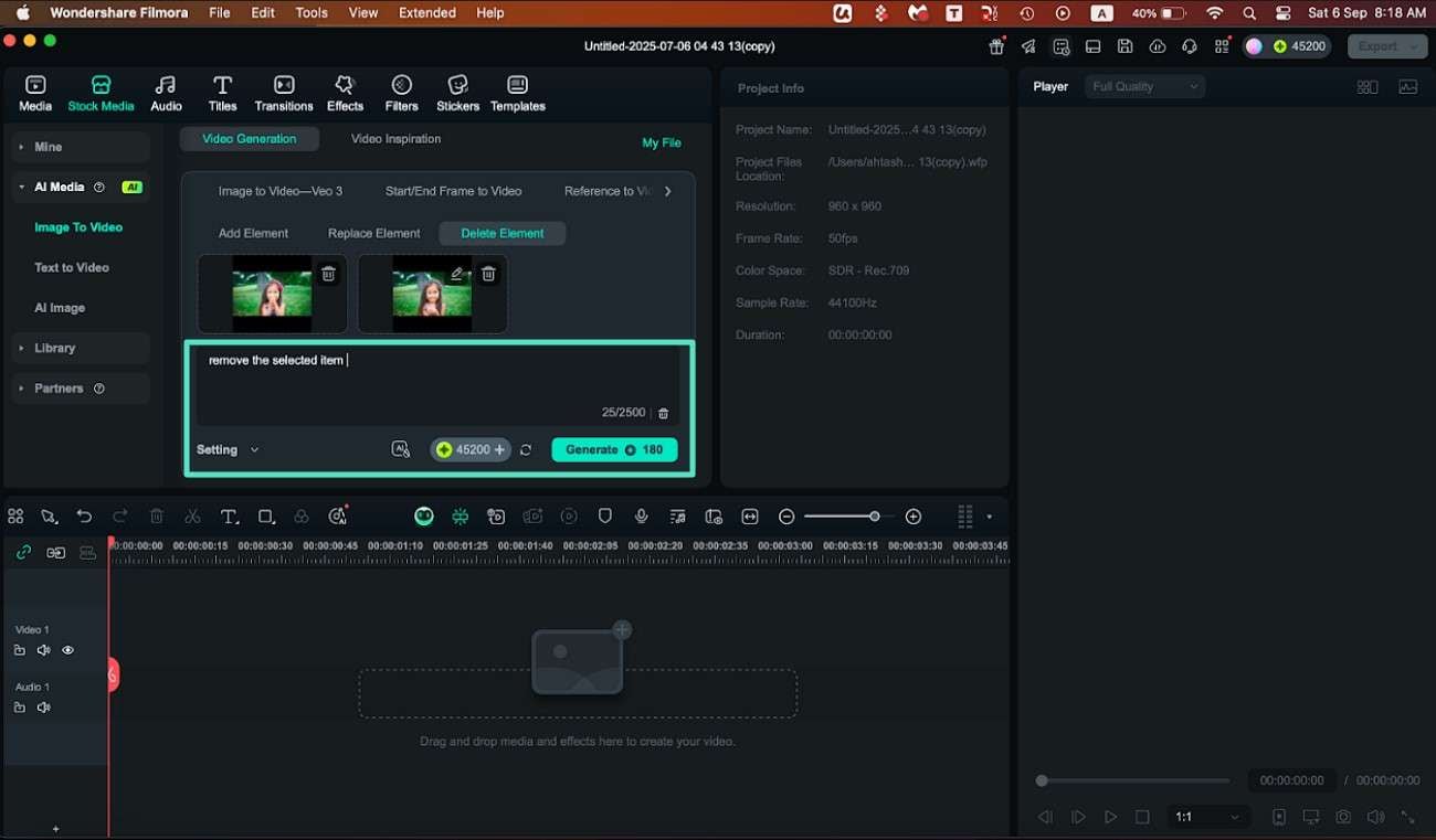 input settings and generate video