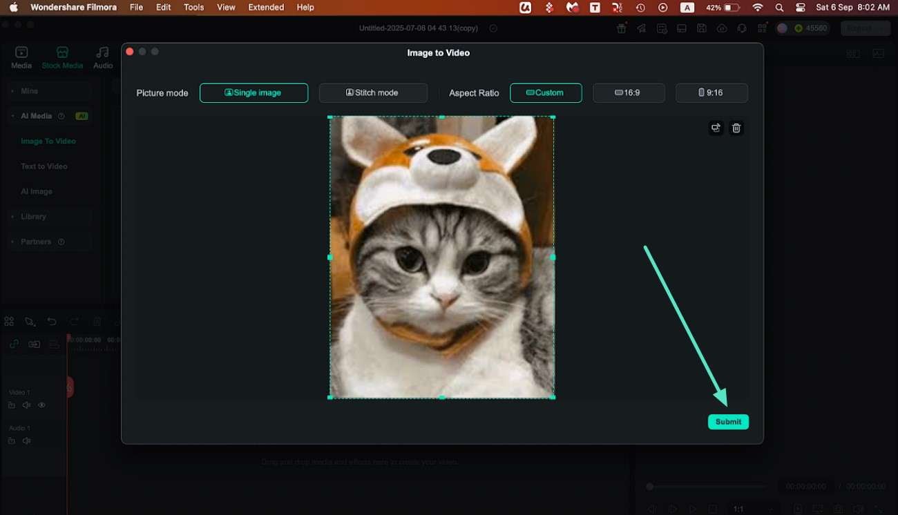 make selection to add element