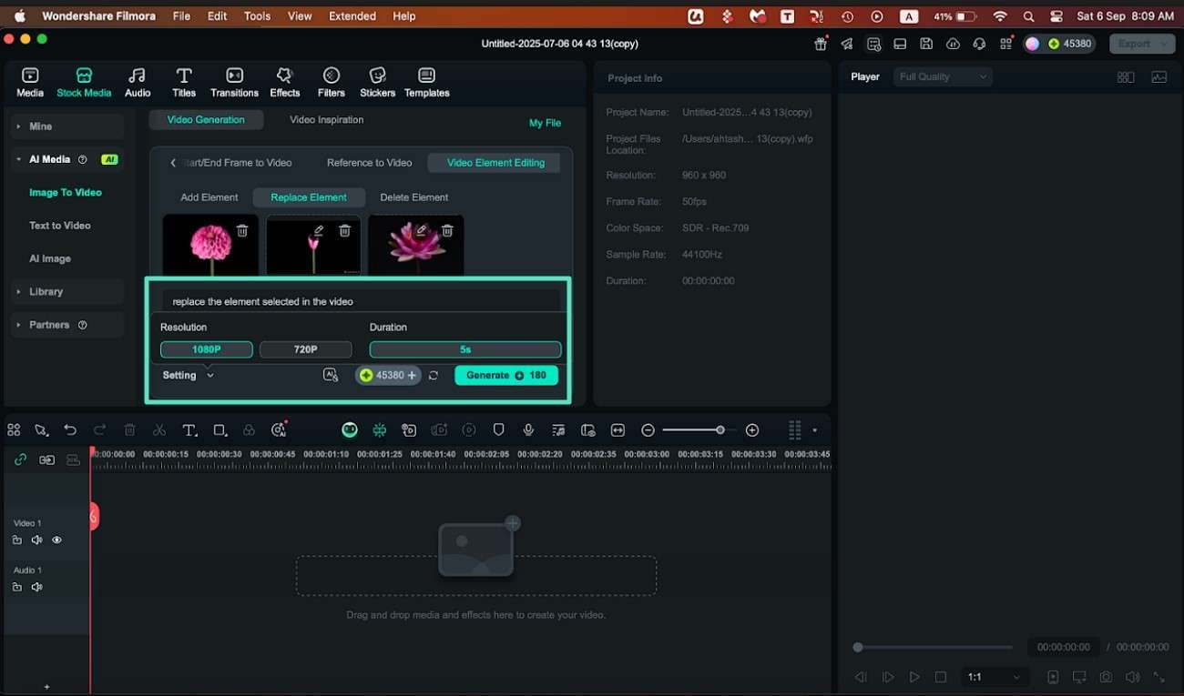 configure settings and generate