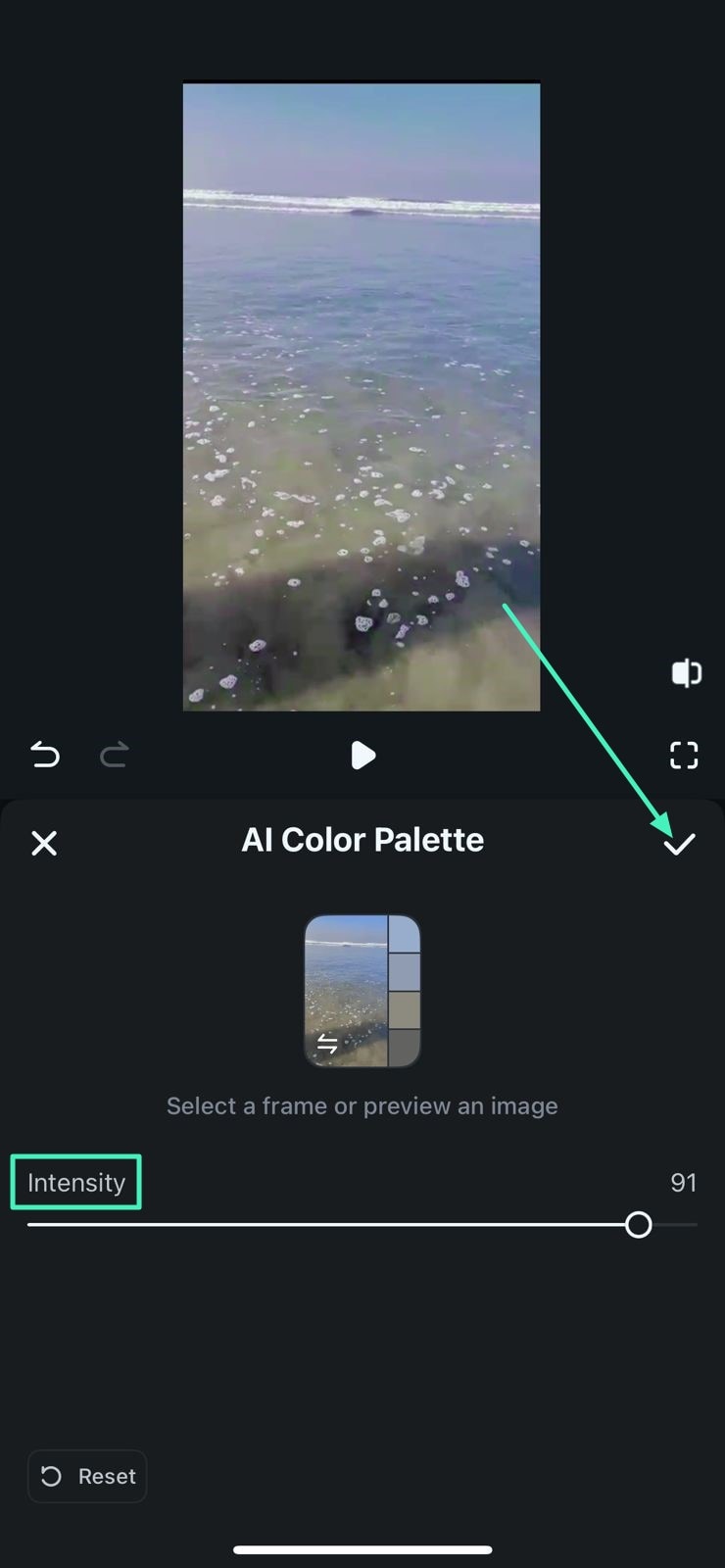 adjust palette intensity