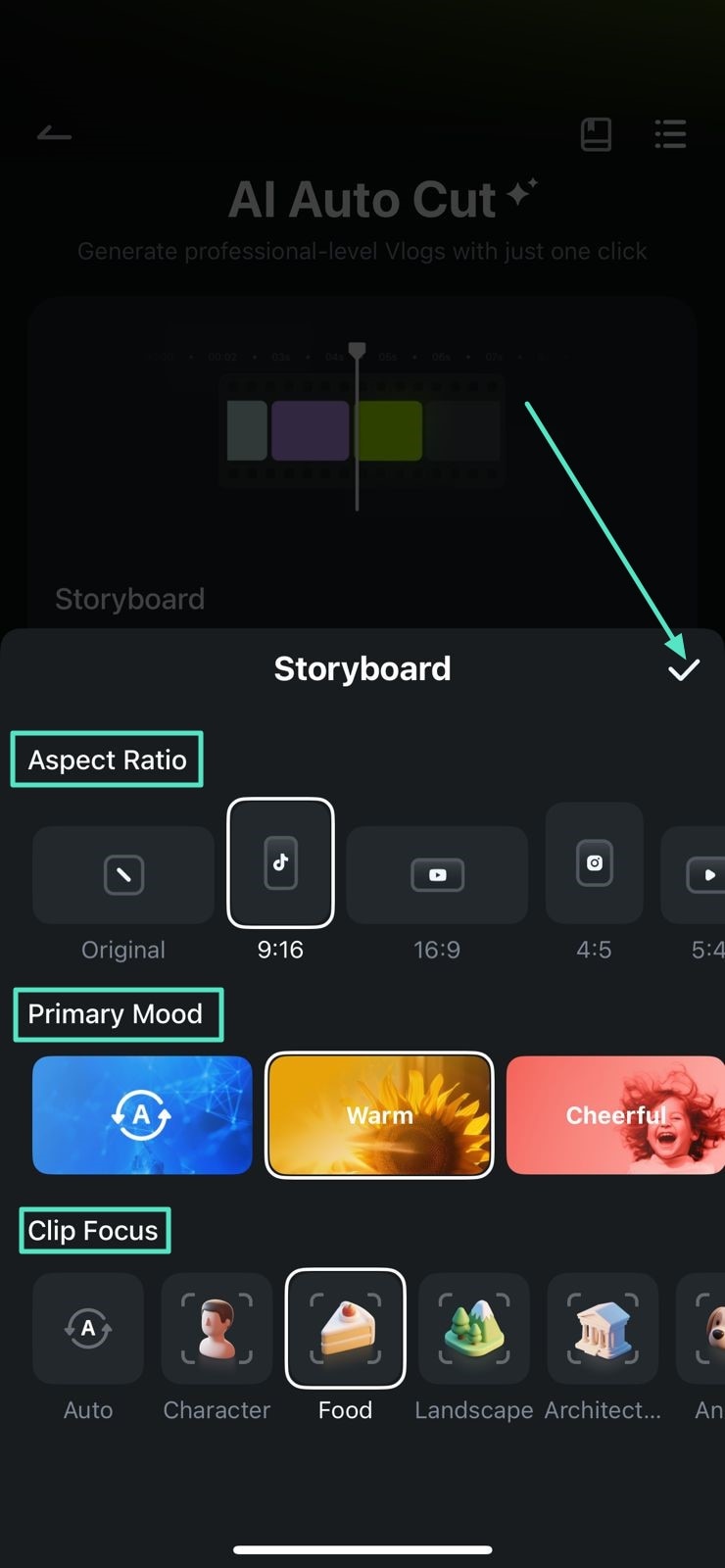 choose elements for video