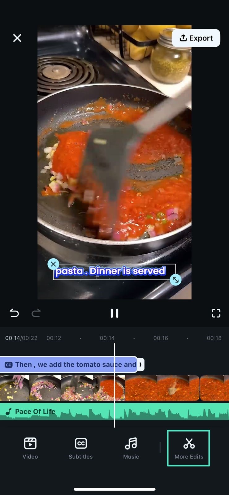 tap video editor further editing