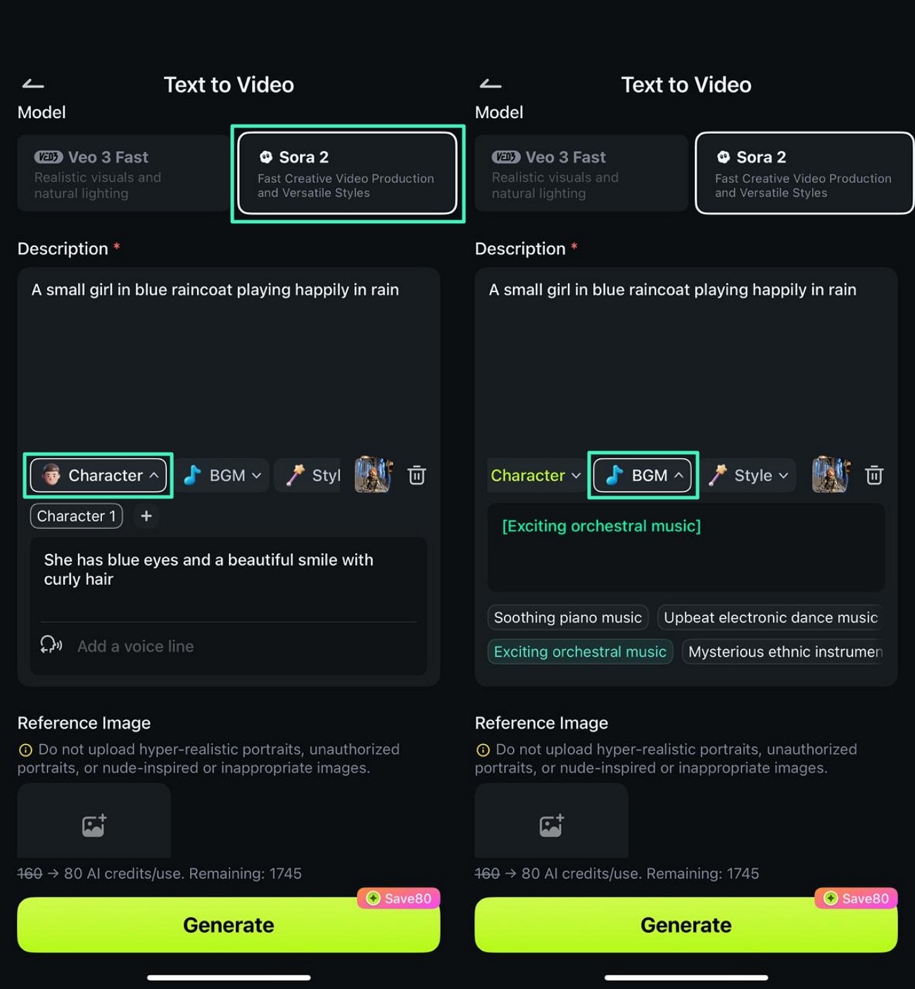 choose sora2 and bgm