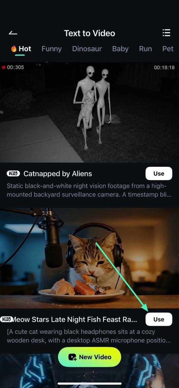 choose template and use