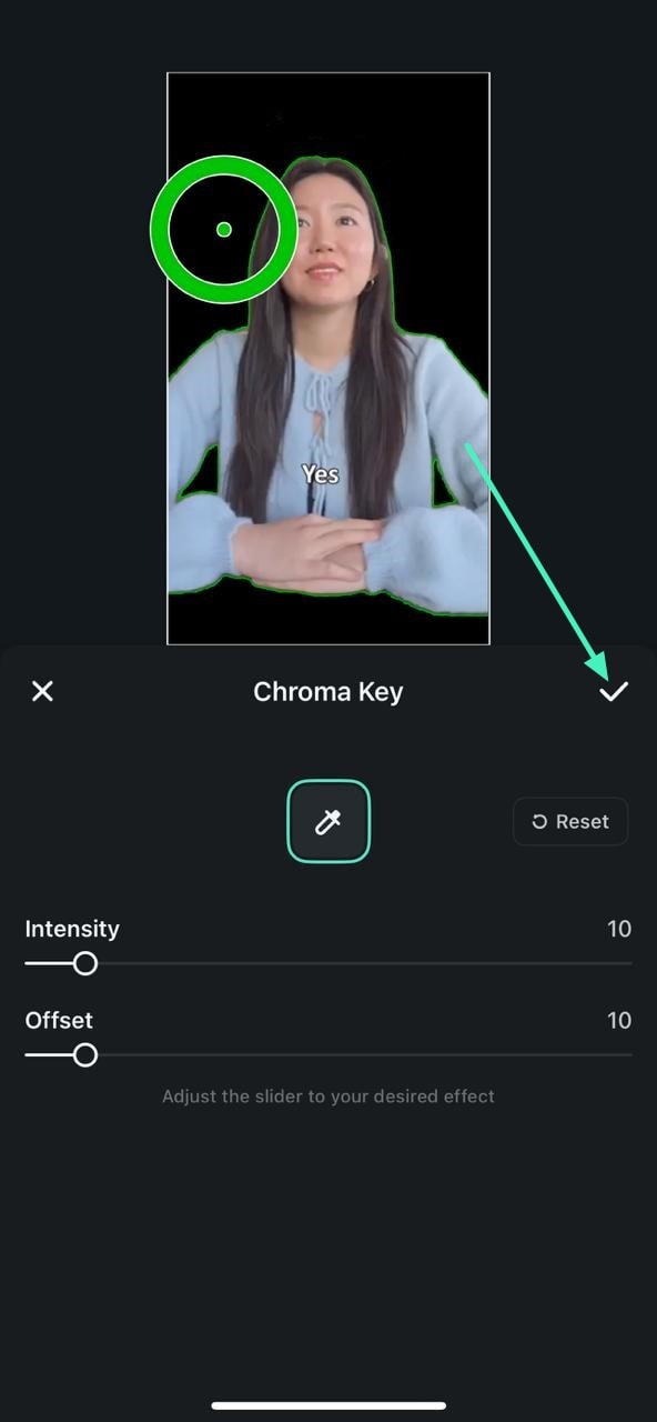 pick green screen area