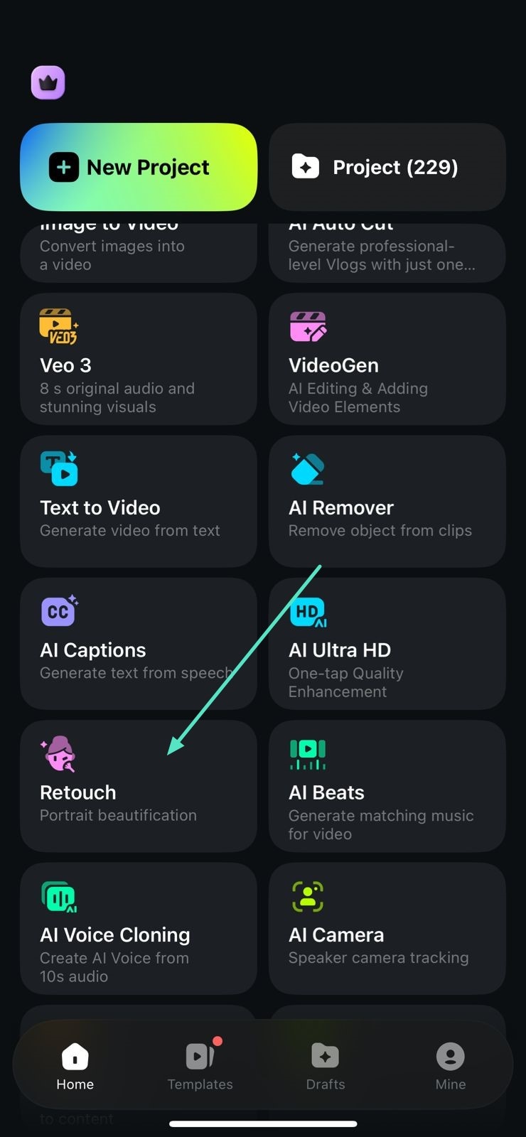 select retouch from app