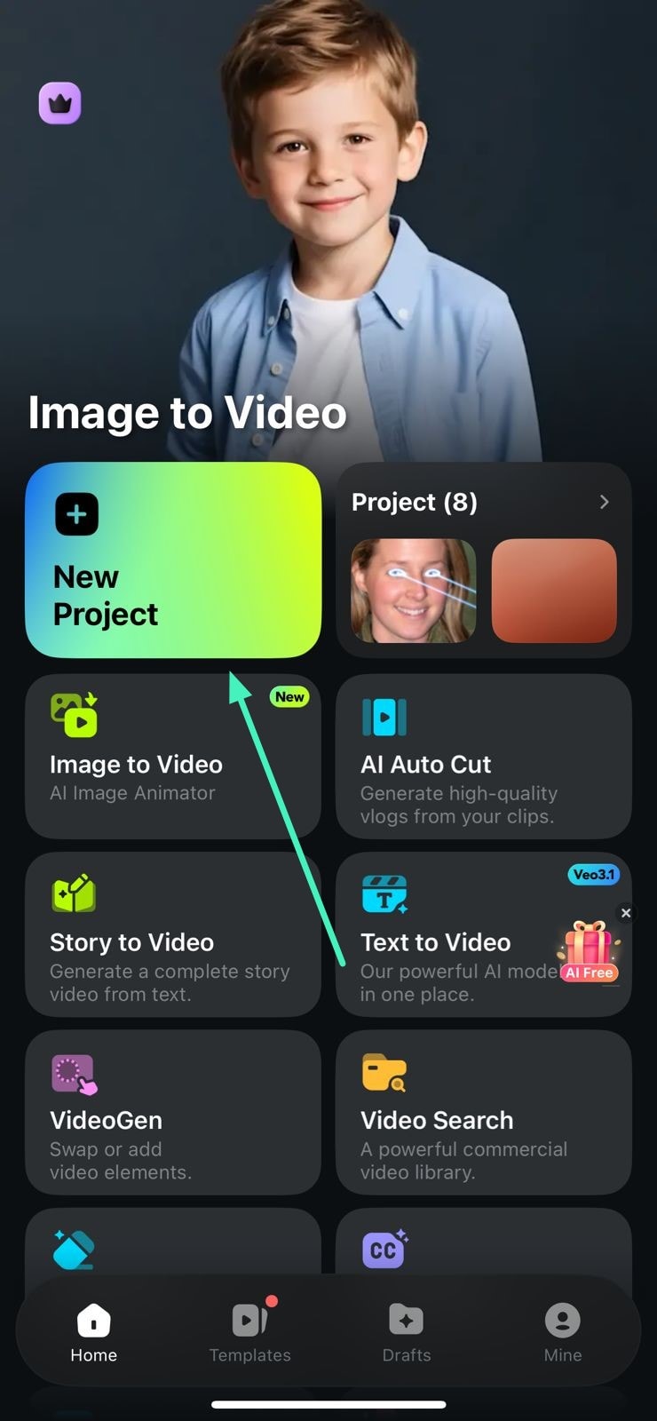 start with new filmora project