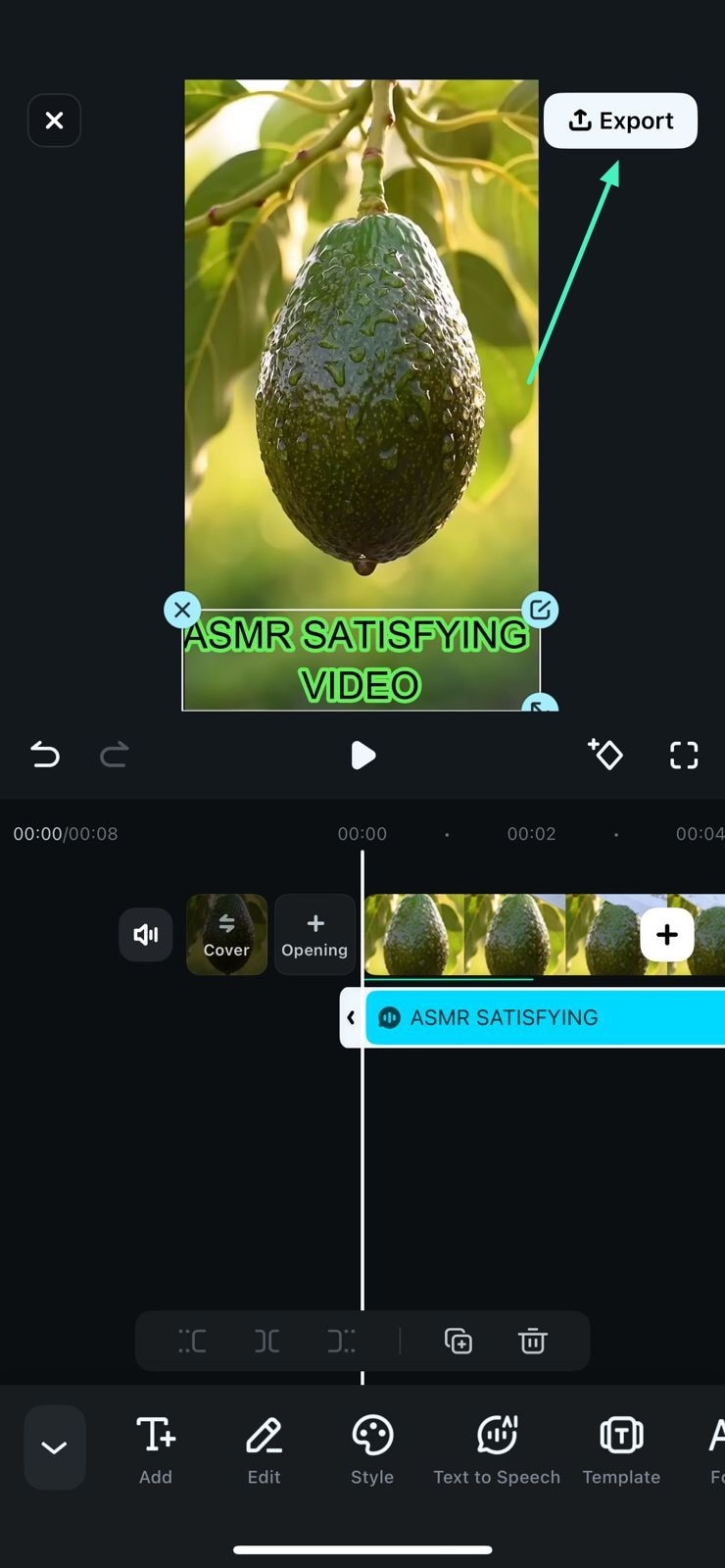 save results by pressing export