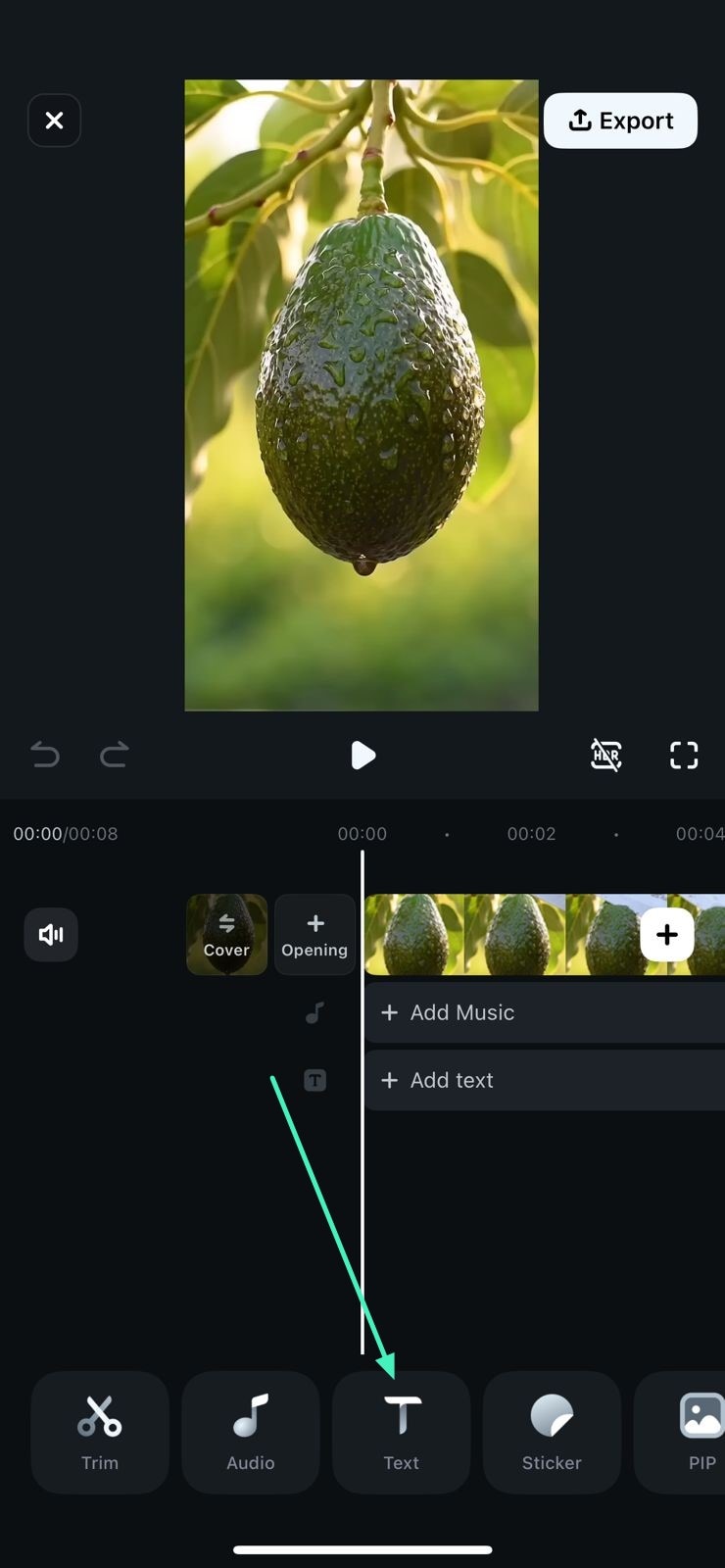 select text adding option