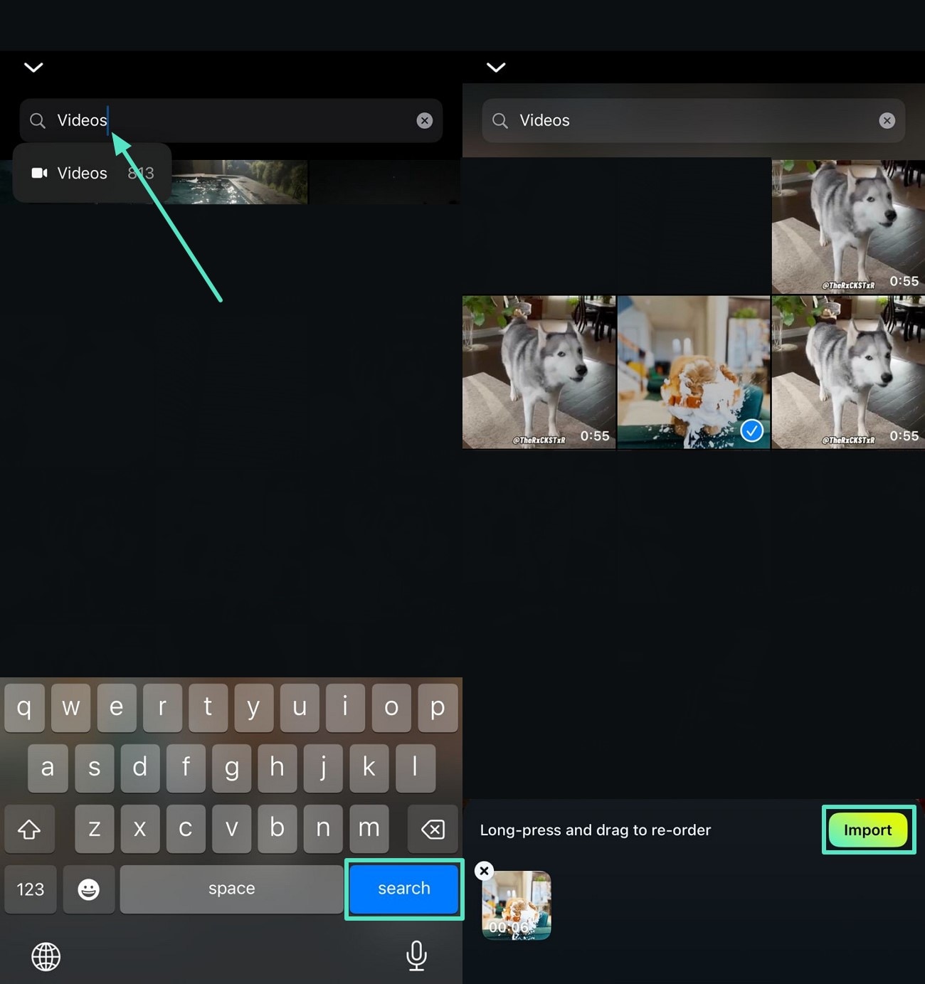 search specific media and export