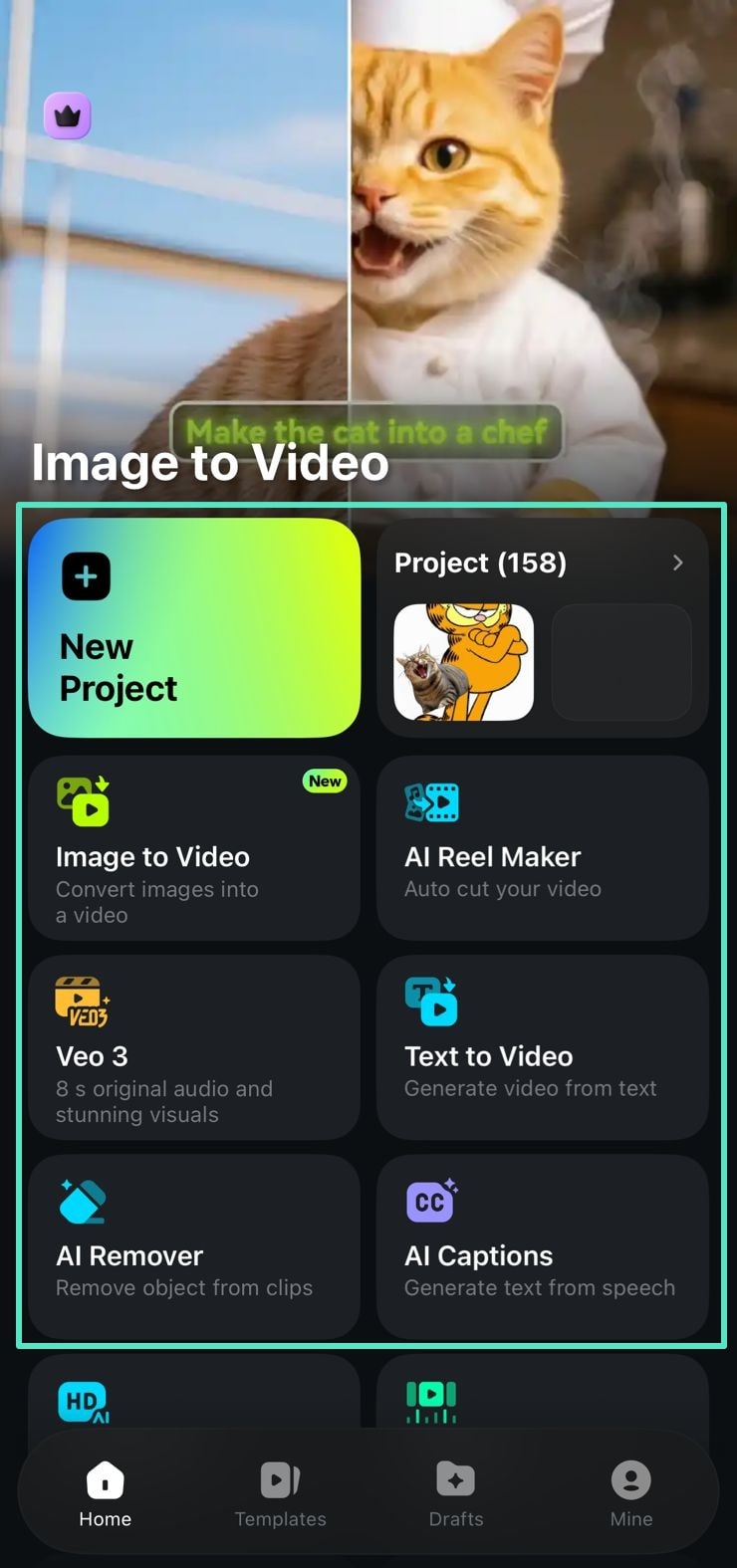 quick access panel filmora app