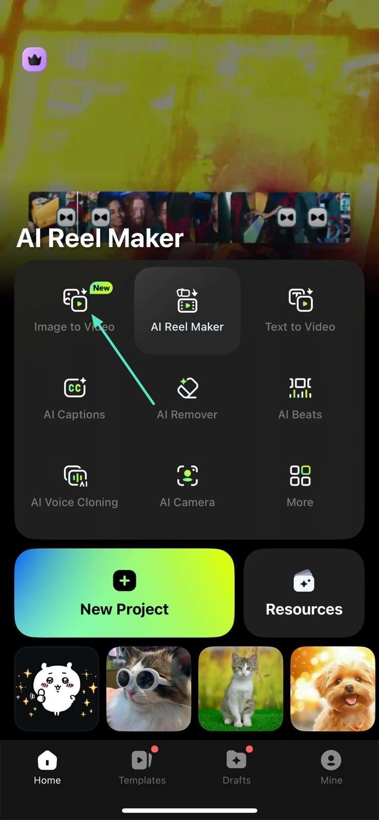 access image to video mobile