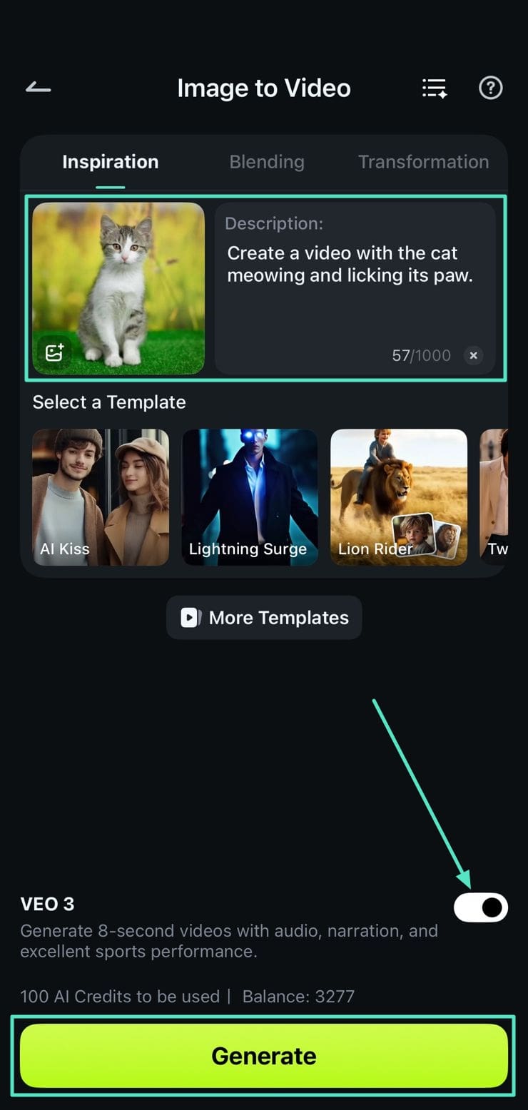add input and toggle veo3