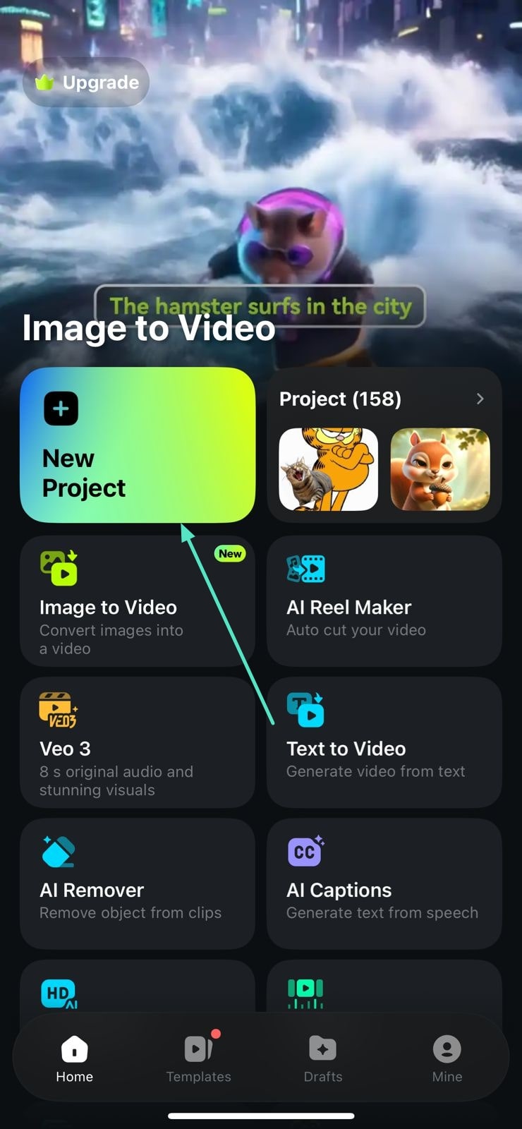 create new project filmora app