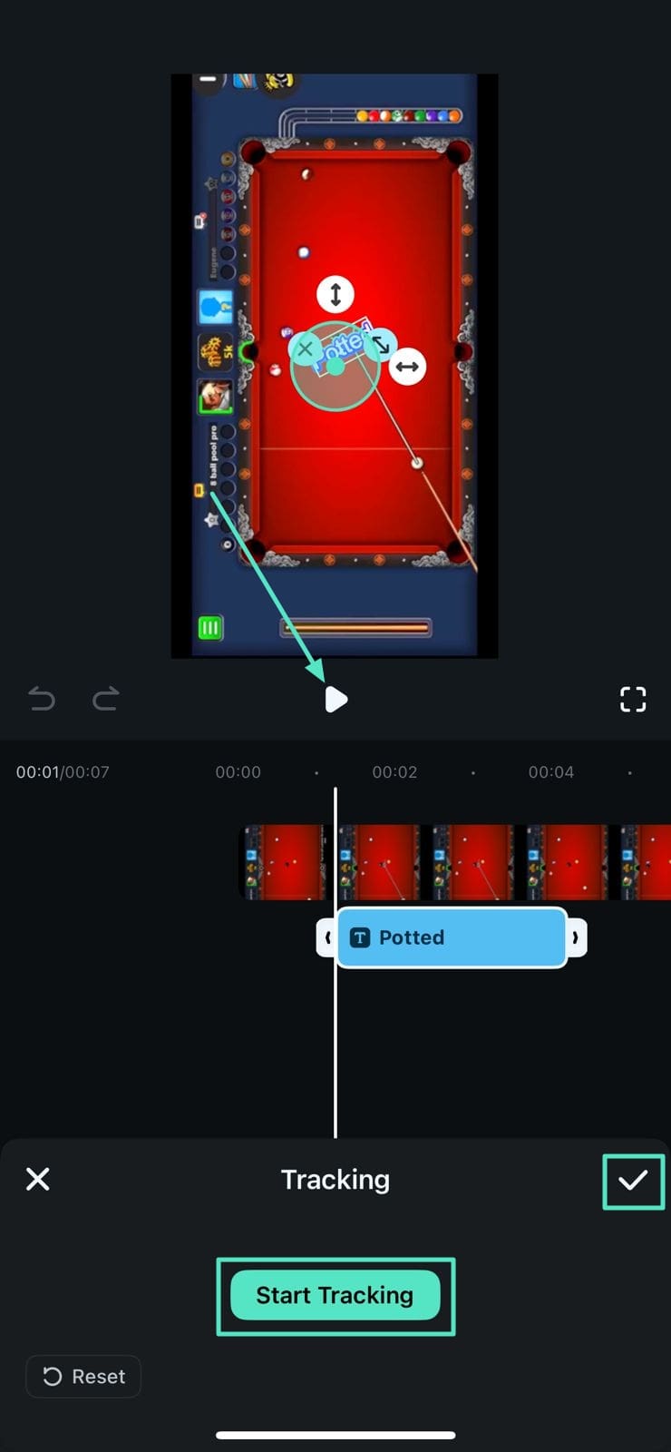 start tracking text object filmora