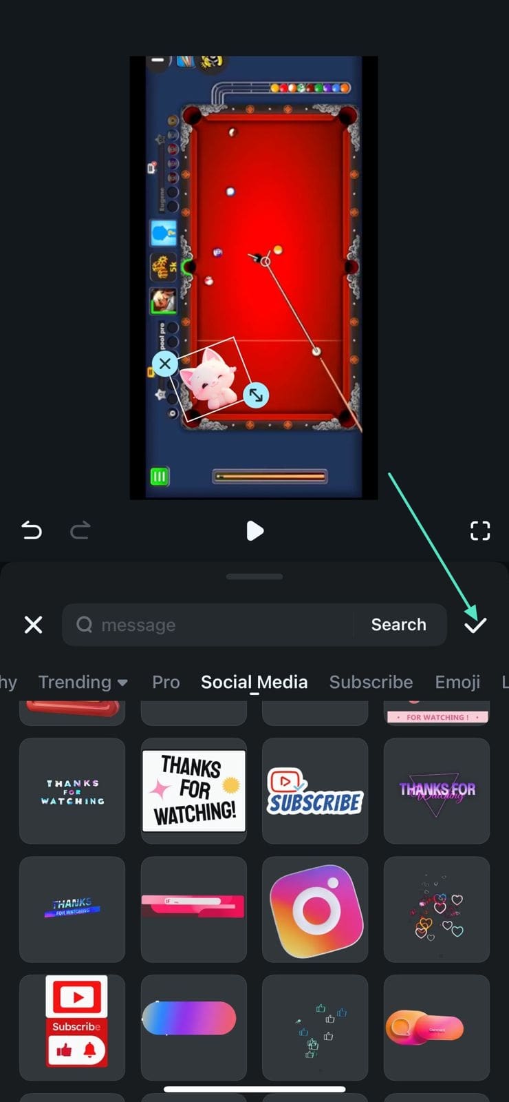 add sticker in video filmora app