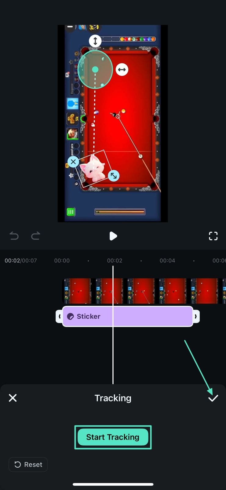 choose area and track sticker