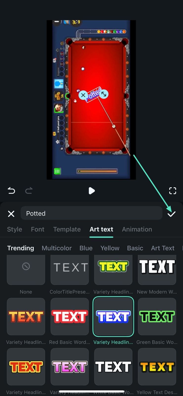 change style of text filmora app