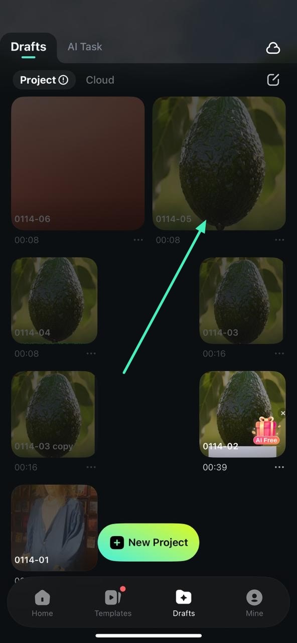 select draft and open