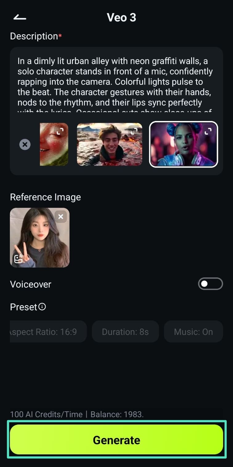 select template and add reference